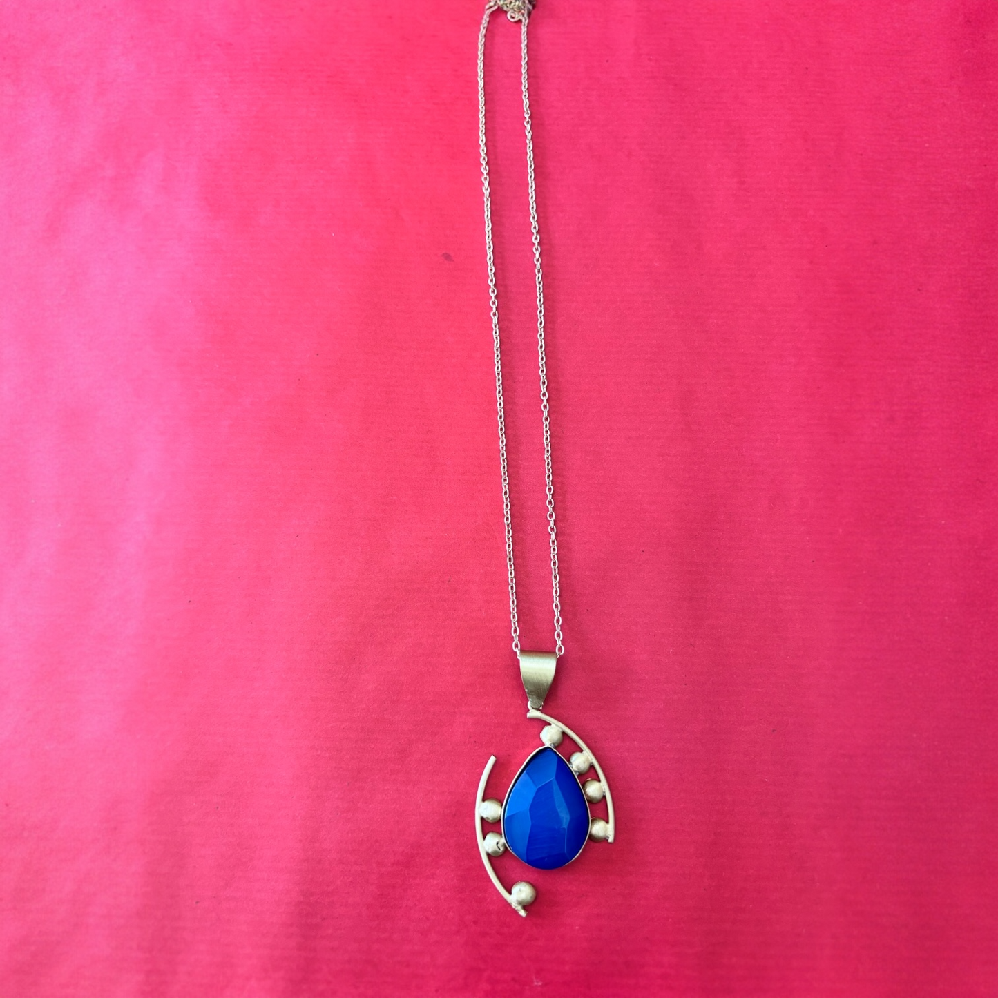 Statement Necklace - Midnight Blue Teardrop