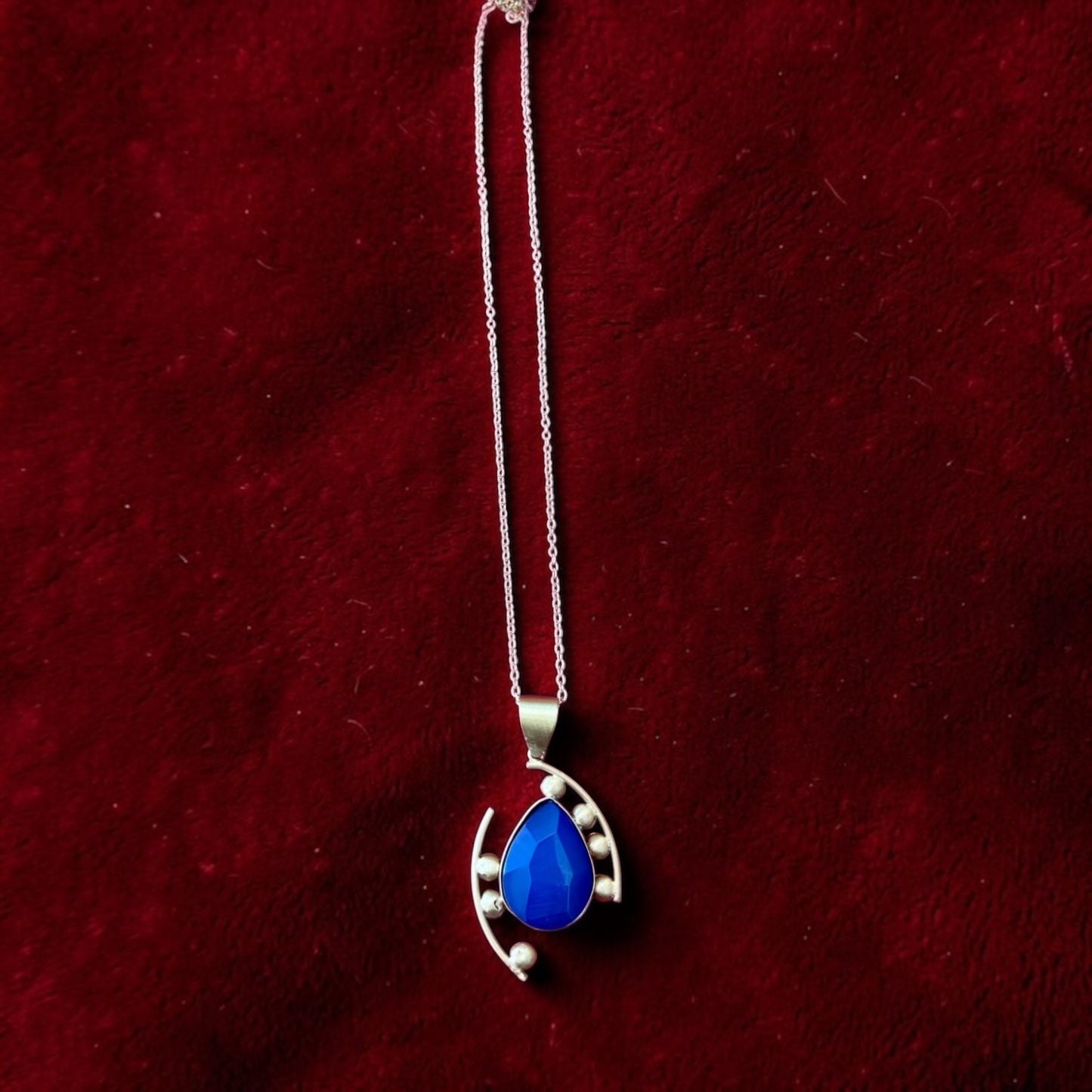 Statement Necklace - Midnight Blue Teardrop