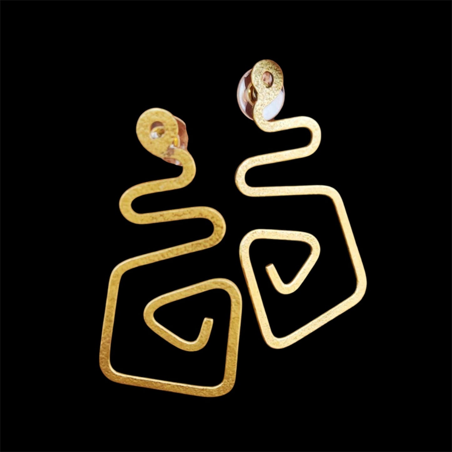 Earrings - Spiral Square Drops