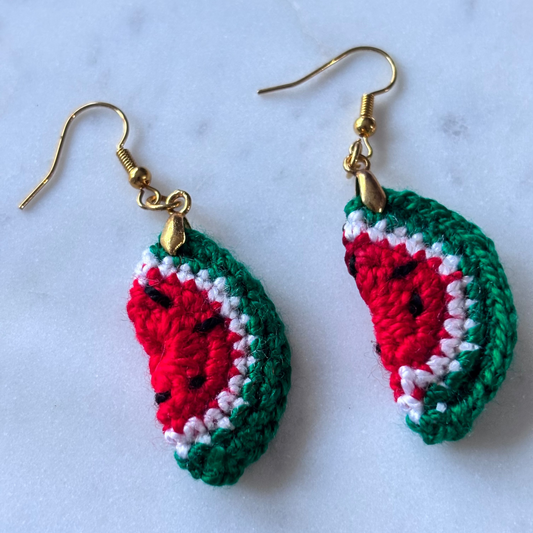 Crochet - Watermelon Earrings