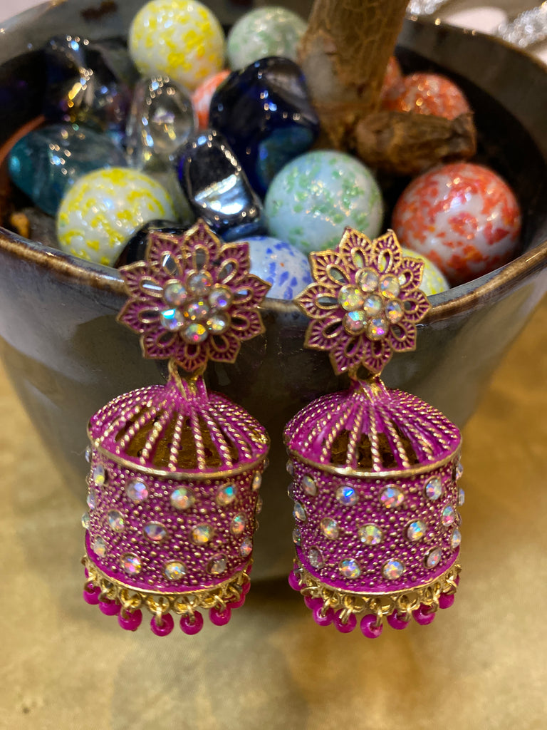 Ohrringe - Contemporary Jhumki Rosa