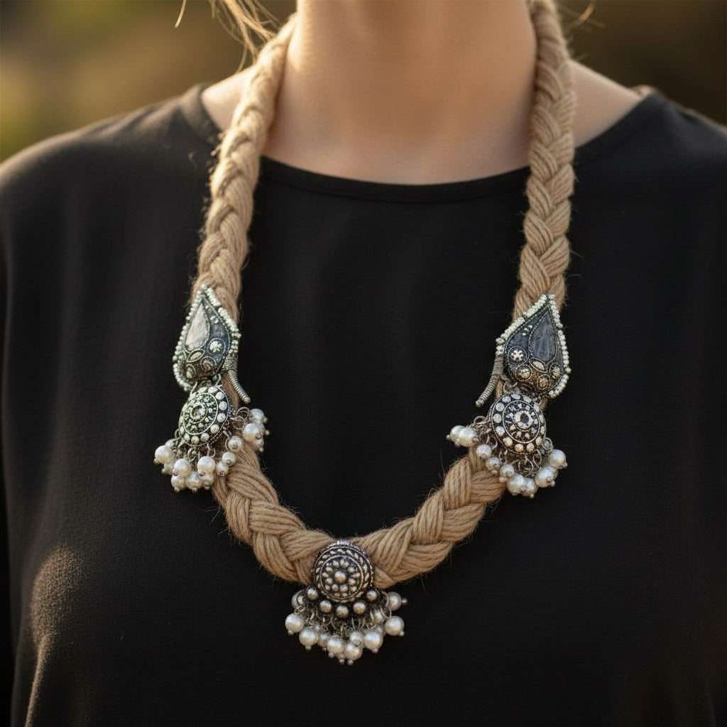Jute Necklace - Global Nomad Statement