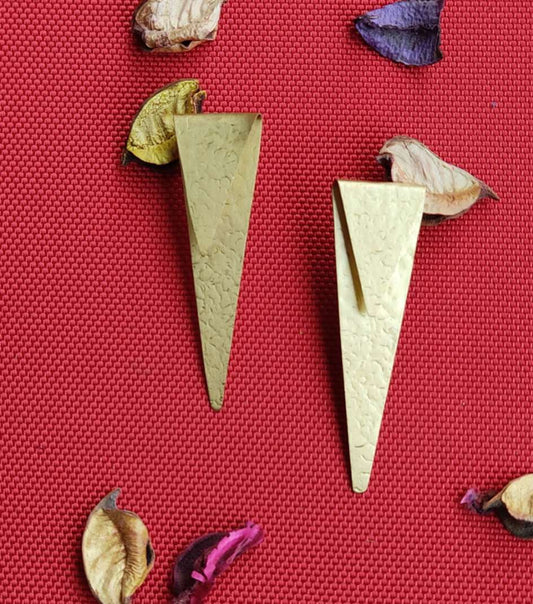 Earrings - Brass Origami