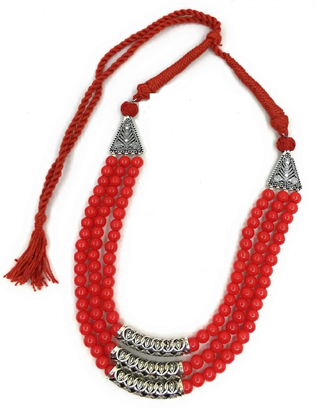 Beaded, oxidized necklace, in multiple colours