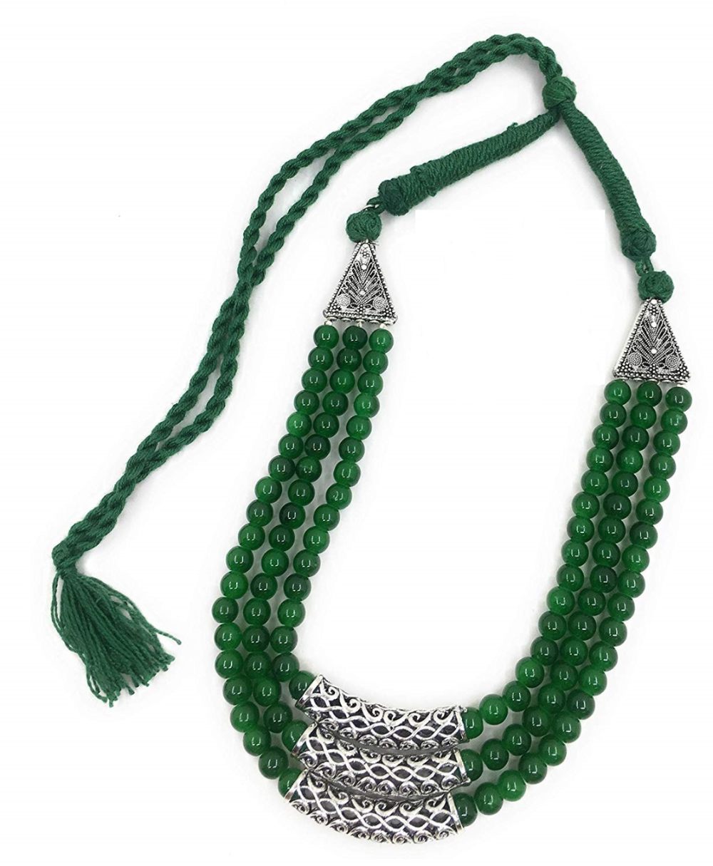 Beaded, oxidized necklace, in multiple colours