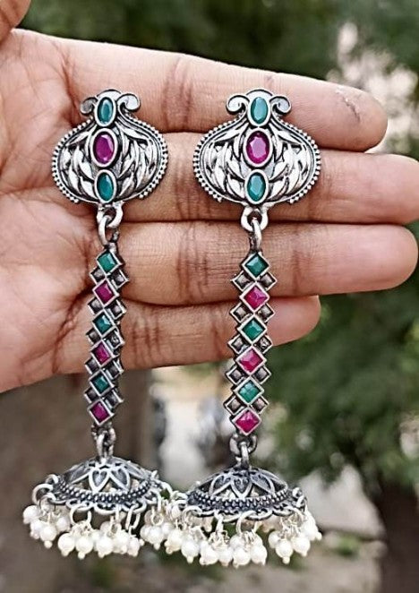 Ohrringe - Oxidized Jhumki