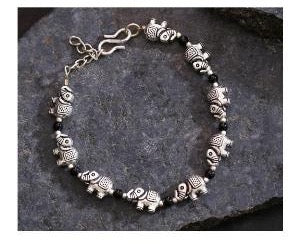 Armbänder - Oxidized, mit Elefantenperlen