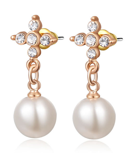 Ohrringe - mini Dangler earring with kunst-pearl