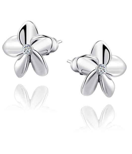 Ohrringe - Silver colour flower