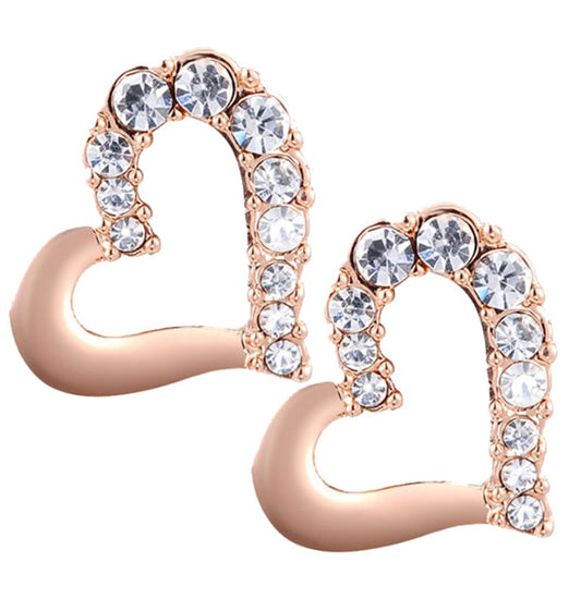 Ohrringe - Heart shape with faux stones