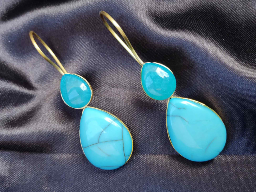 Ohrringe - Turquoise Kunststeine