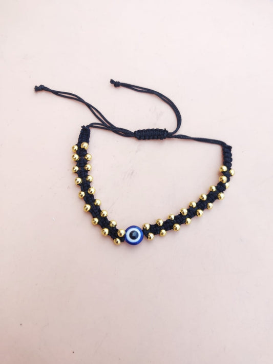Armbänder - charmbracelet mit Oxidizedperlen und Blue Eye
