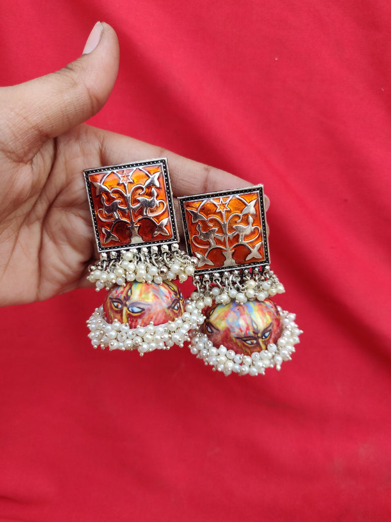 Ohrringe - Enamelled Jhumki