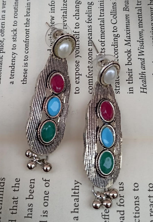 Oxidized earrings with traffic light design - many colours