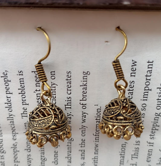 Ohrringe - Oxidized Jhumki, Goldenefarbe