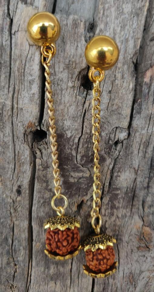 Ohrringe - Jhumki, Rudraksh, Goldene, Chain