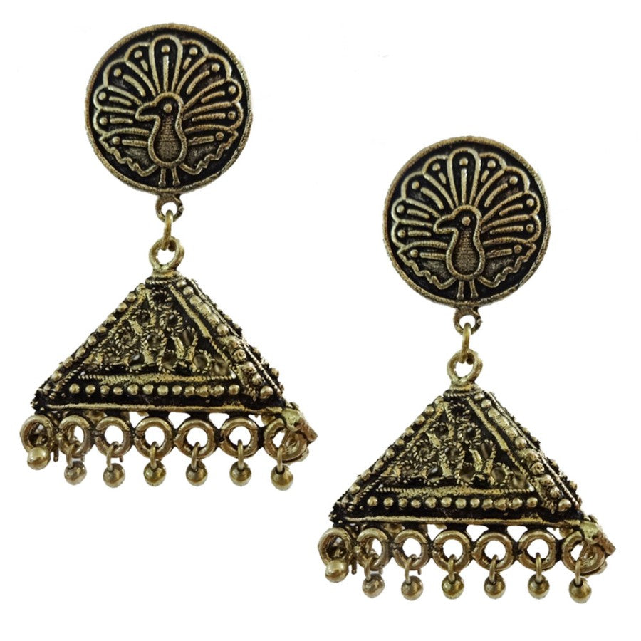 Ohrringe - Oxidized Jhumki, Goldenefarbe