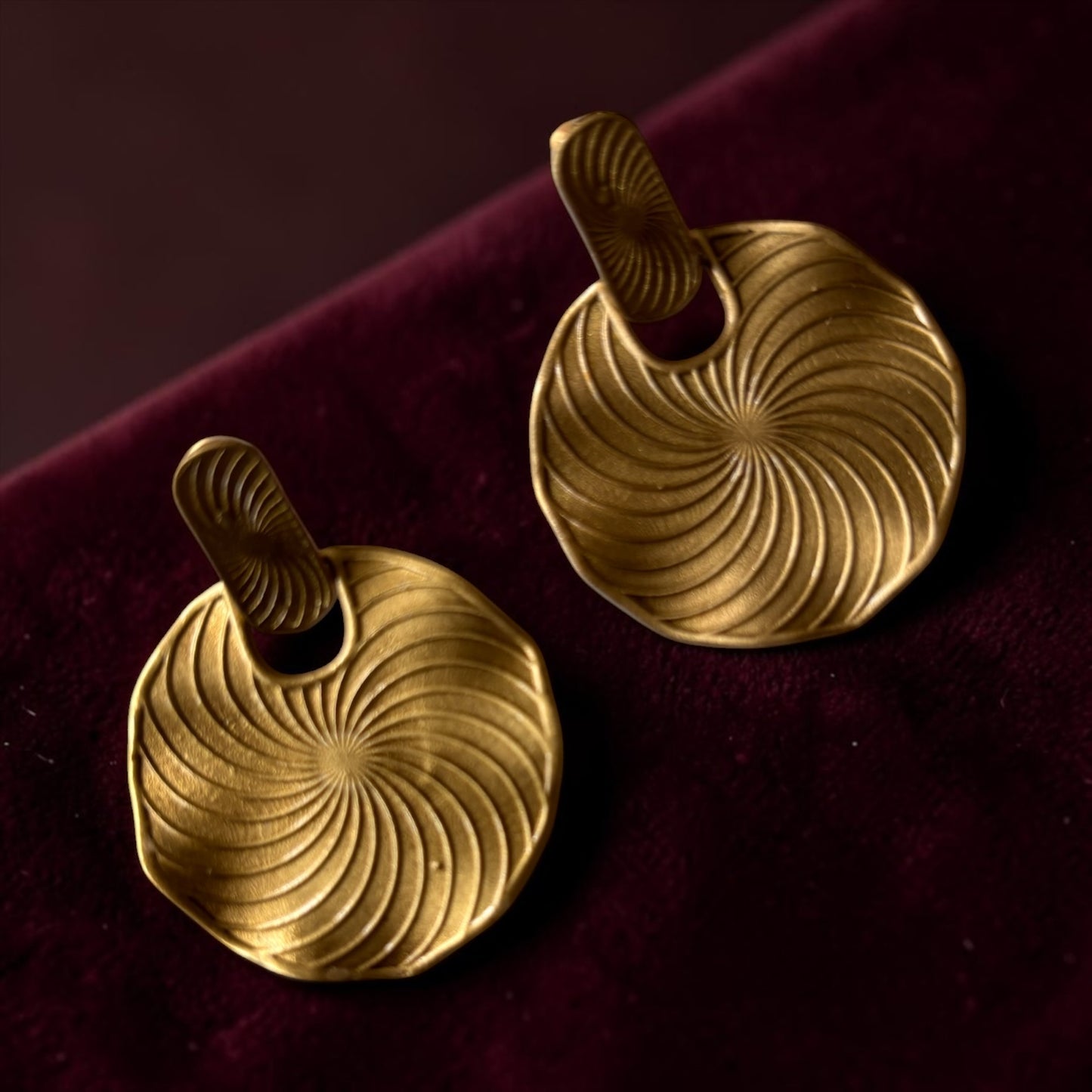 Earrings - Swirl Coin discs