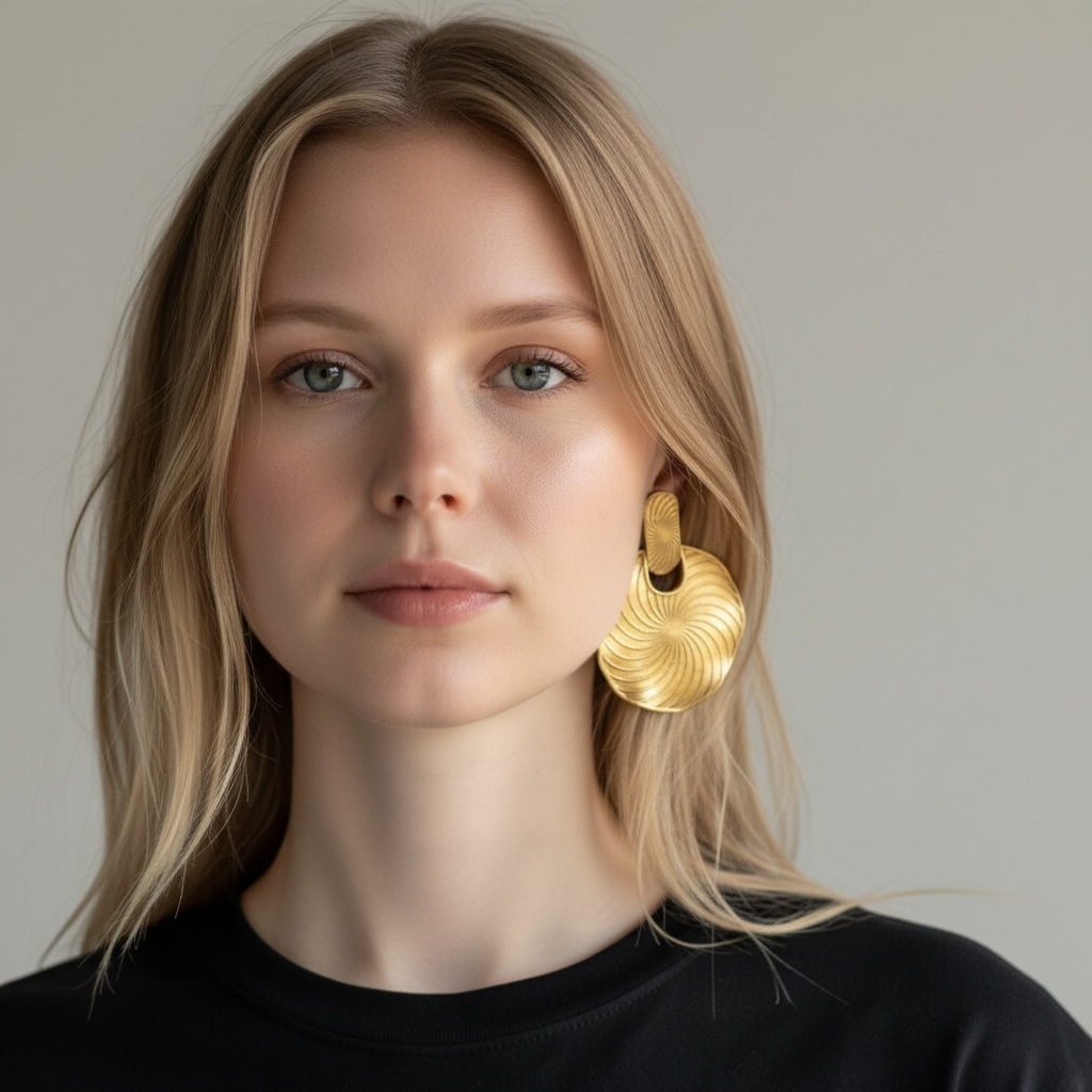 Earrings - Swirl Coin discs
