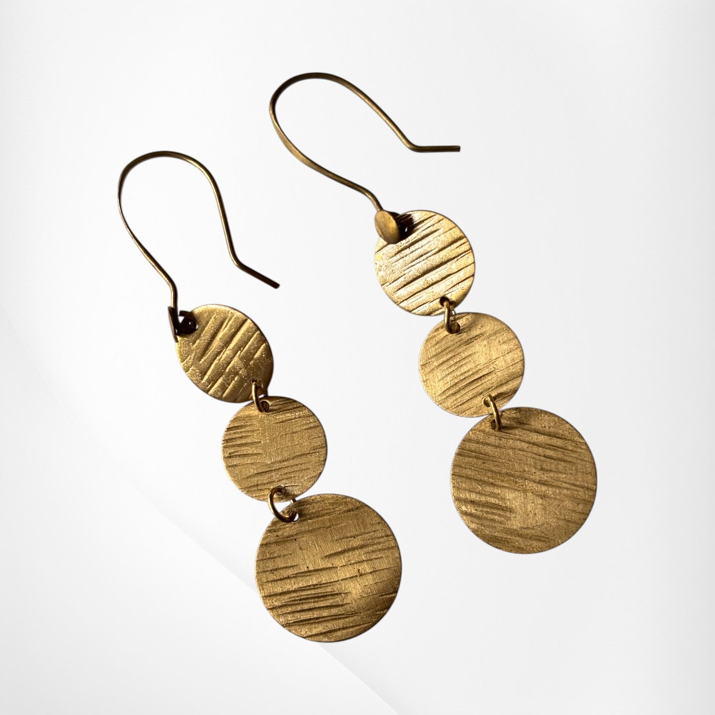 Earrings - Golden Cascade Disc Drops