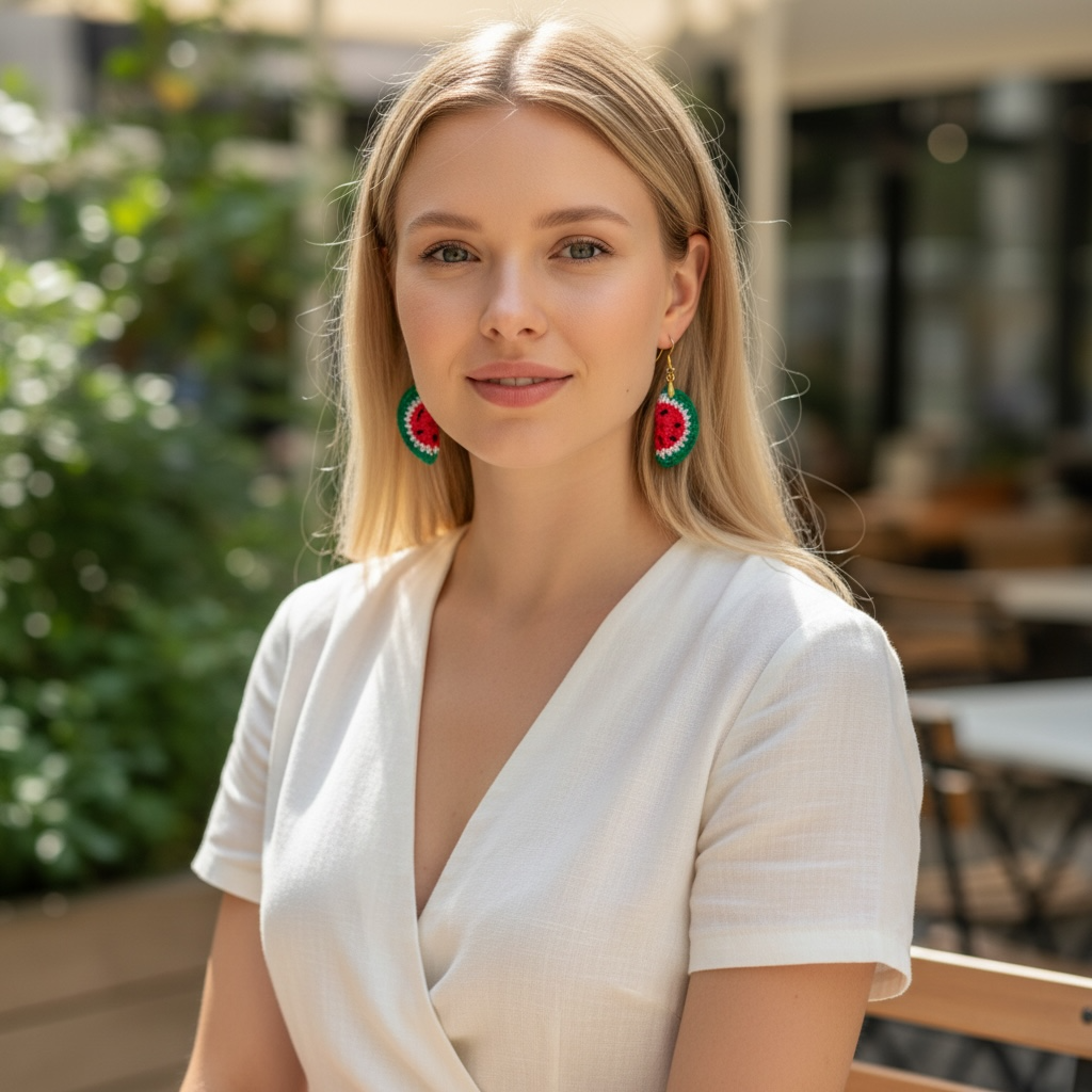 Crochet - Watermelon Earrings