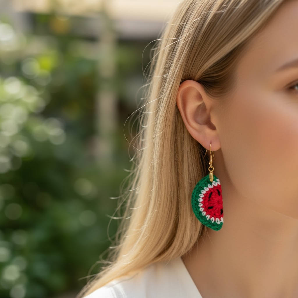 Crochet - Watermelon Earrings