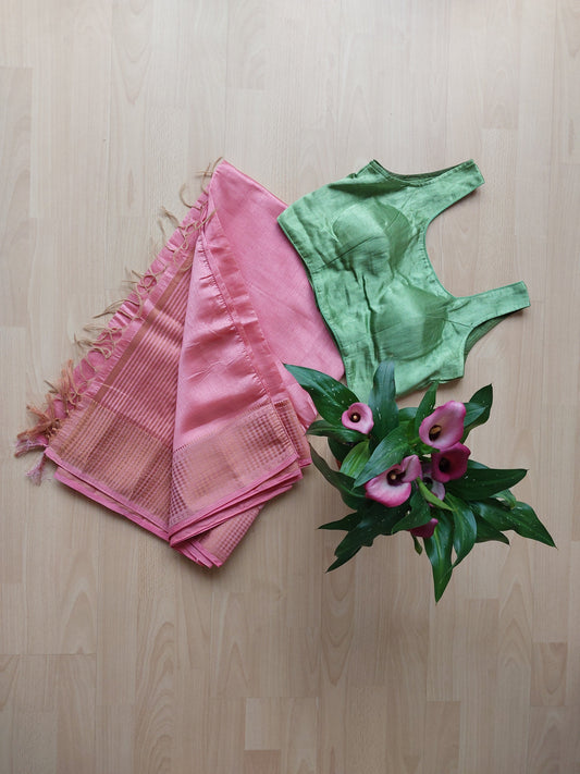 Rose pink colour saree (Buy or Rent)
