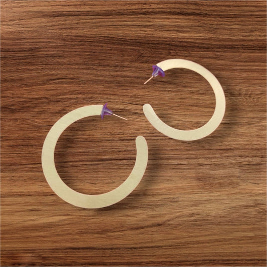 Single loop flat brass earring