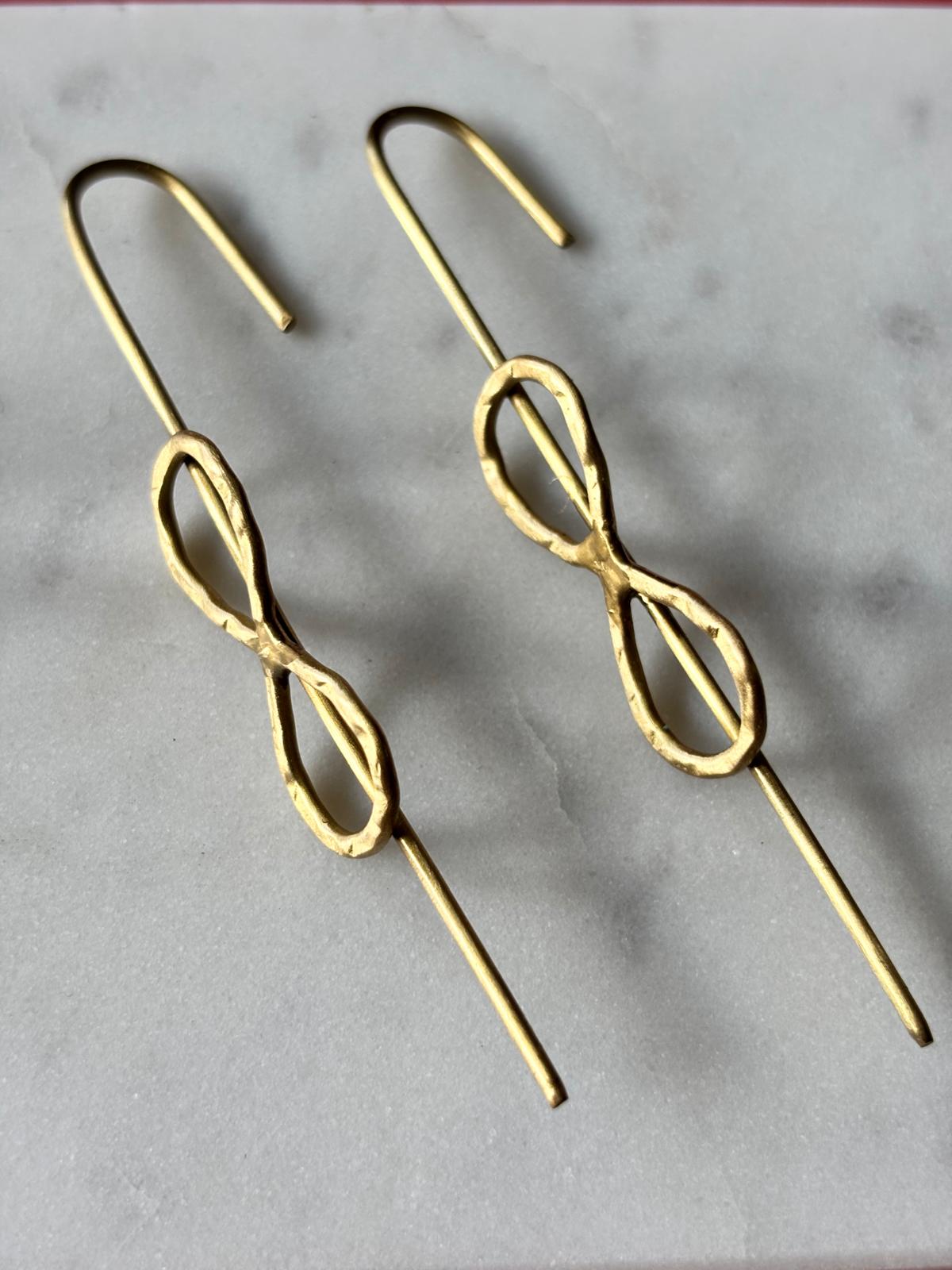 Earrings - Infinity Loop Brass Drop