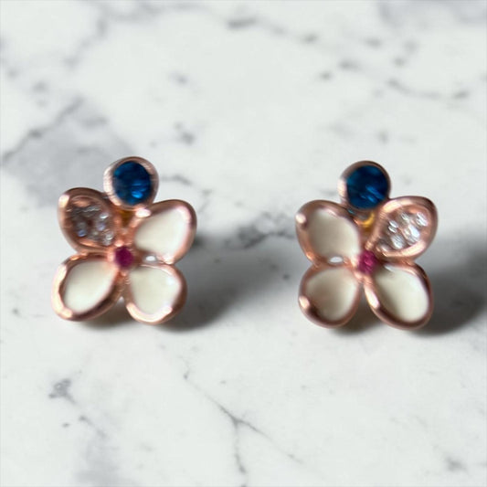 Earrings - Floral Enamel Studs