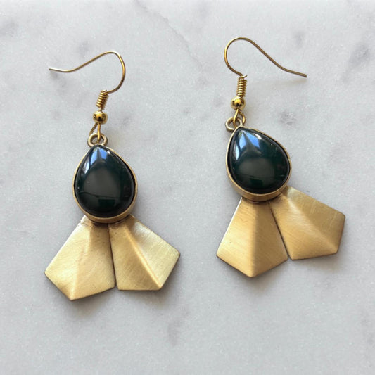 Earrings - Verdant Fan Drop