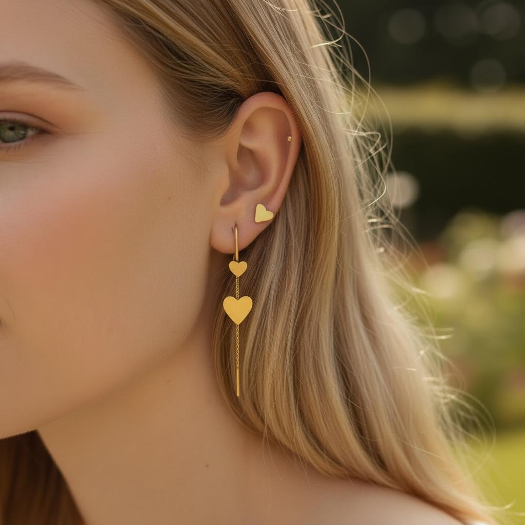Earrings - Whispering Heart Duo Drops