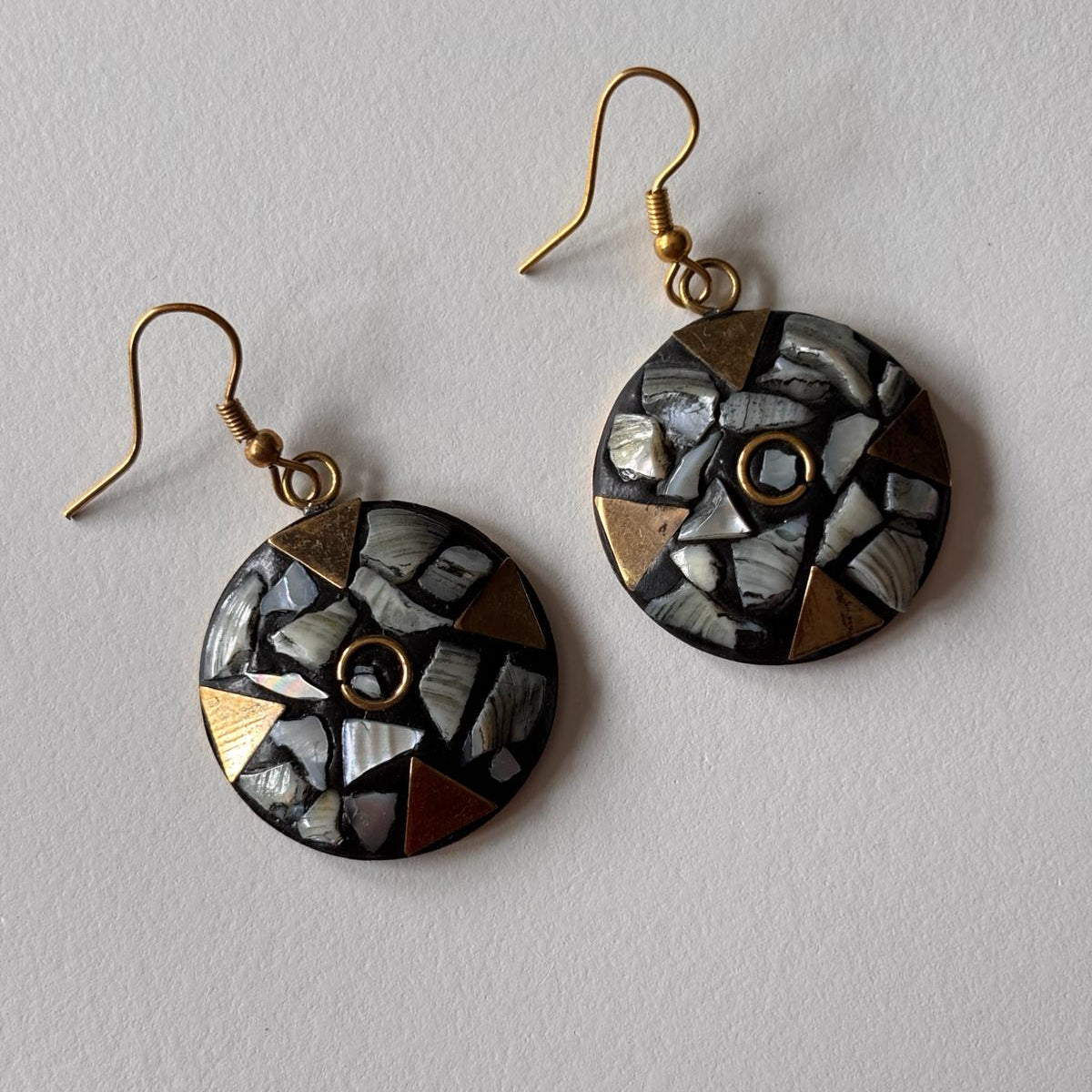 Tribal Earrings - Midnight Mosaic Discs