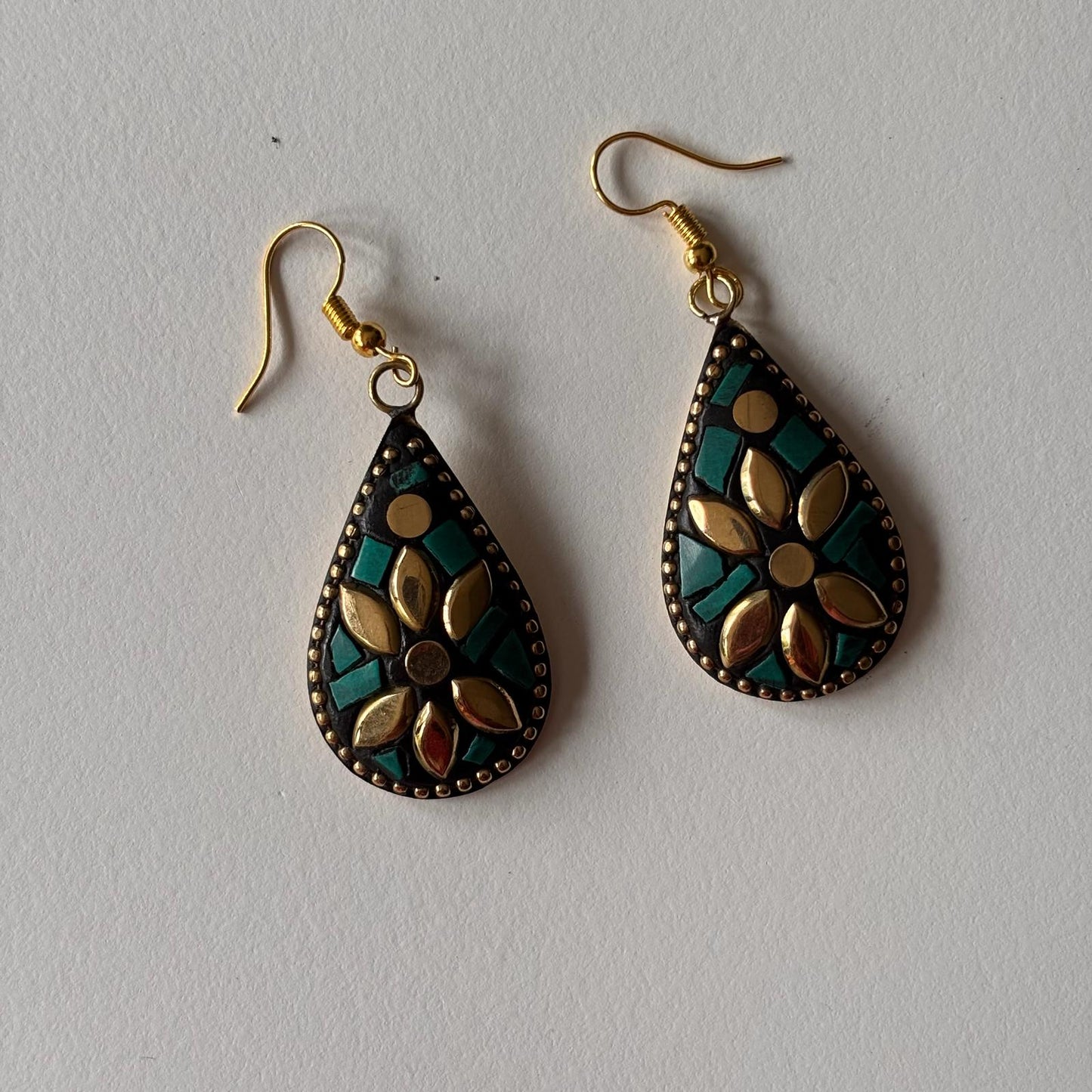 Tribal earrings - The Mosaic Bloom Teardrops