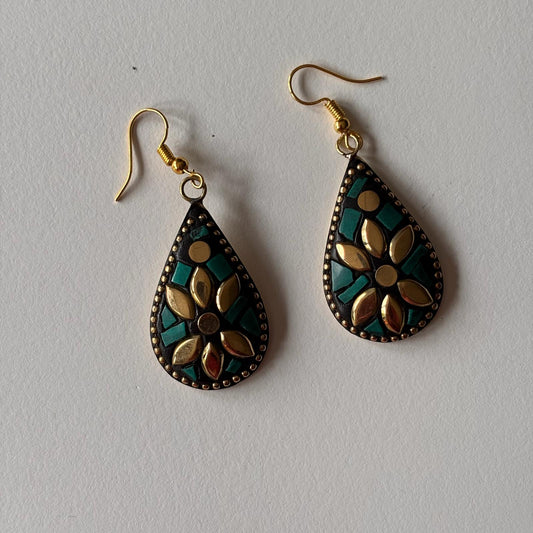 Tribal earrings - The Mosaic Bloom Teardrops