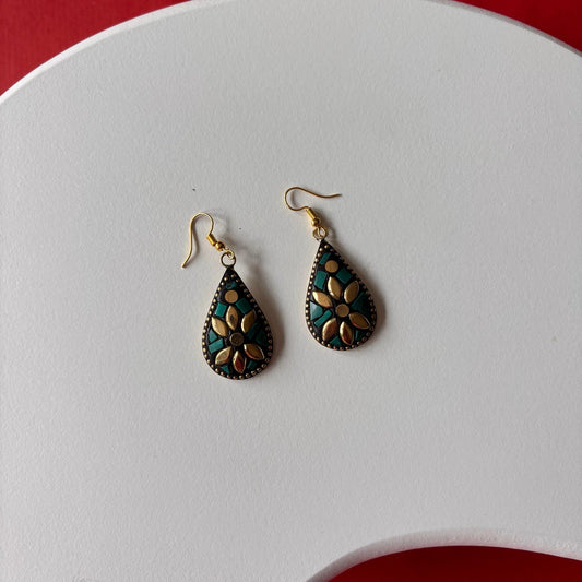 Tribal earrings - The Mosaic Bloom Teardrops