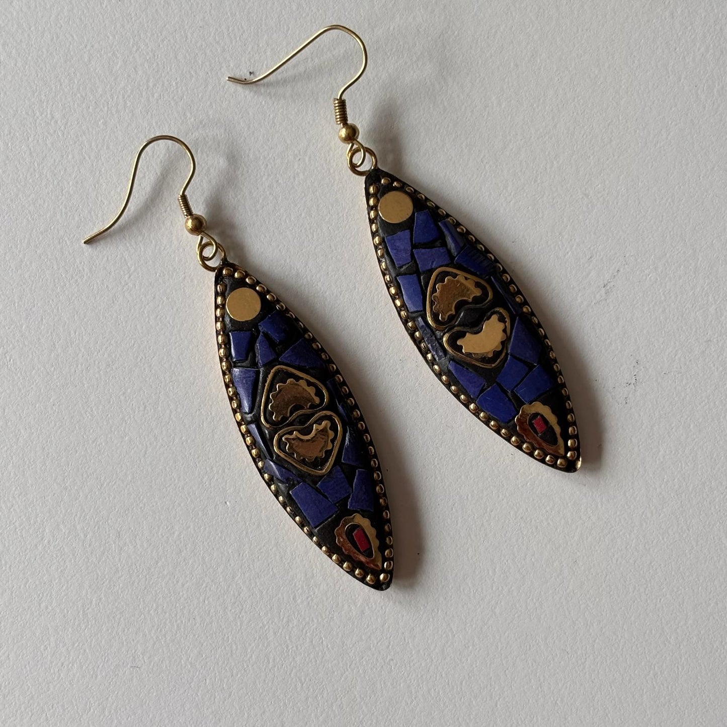 Tribal Earrings - Midnight Mosaic Navette