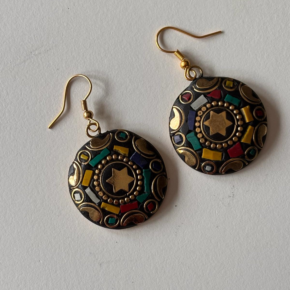 Tribal Earrings- Starlight Mosaic Discs