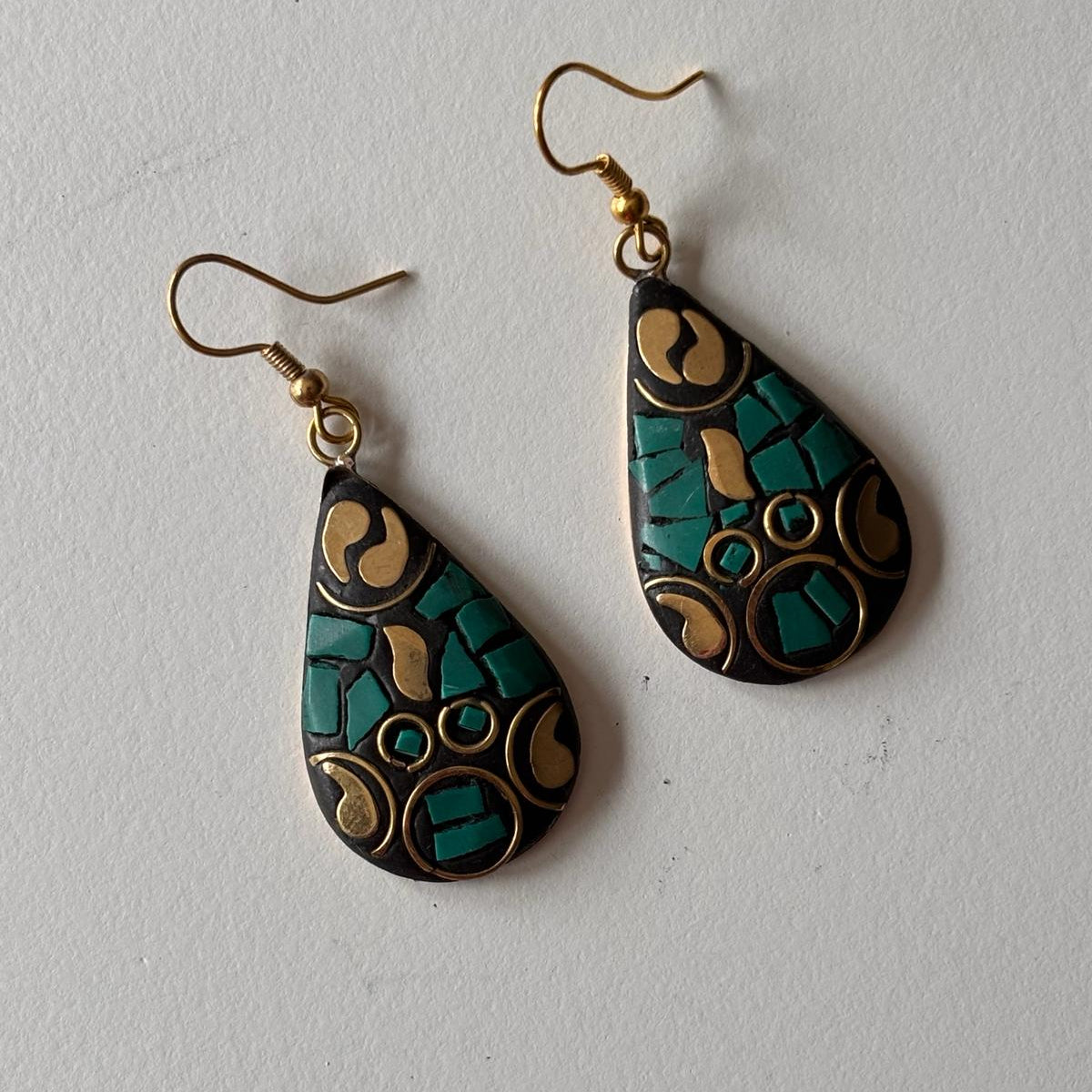 Tribal Earrings - Moroccan Mosaic Teardrops