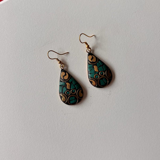 Tribal Earrings - Moroccan Mosaic Teardrops
