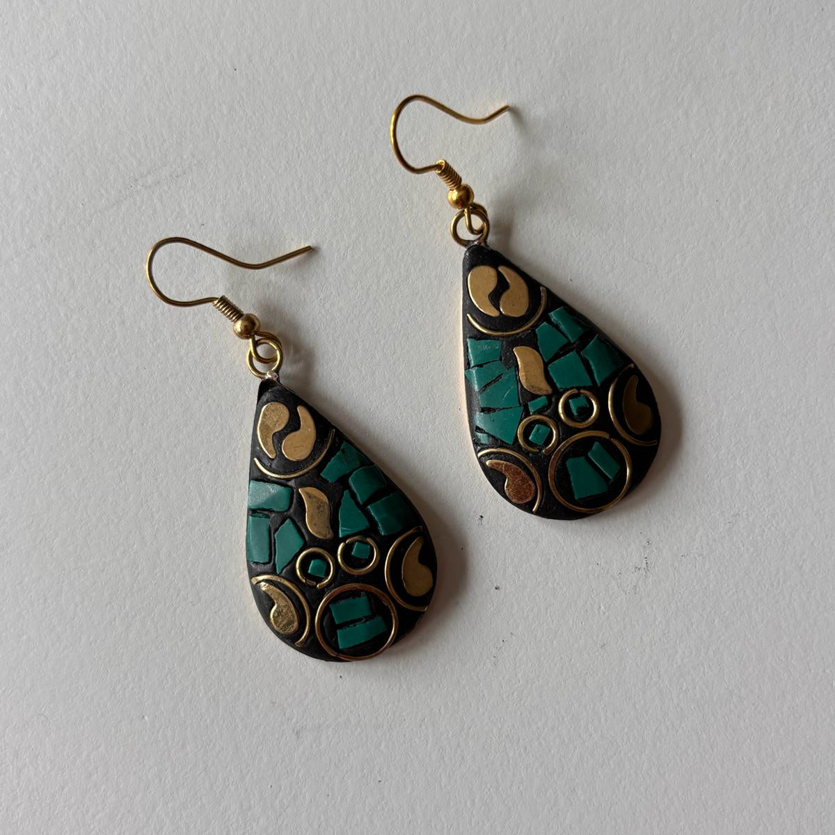 Tribal Earrings - Moroccan Mosaic Teardrops