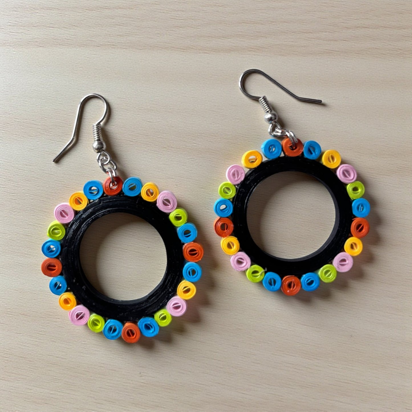 Earrings - Confetti Halo Hoops
