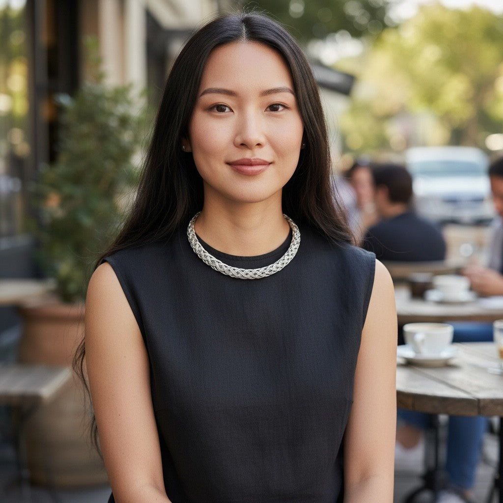 Collier - Braided silver Gleam