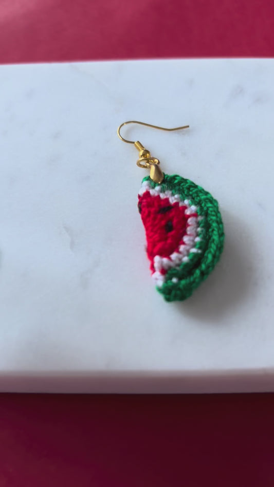 Crochet - Watermelon Earrings