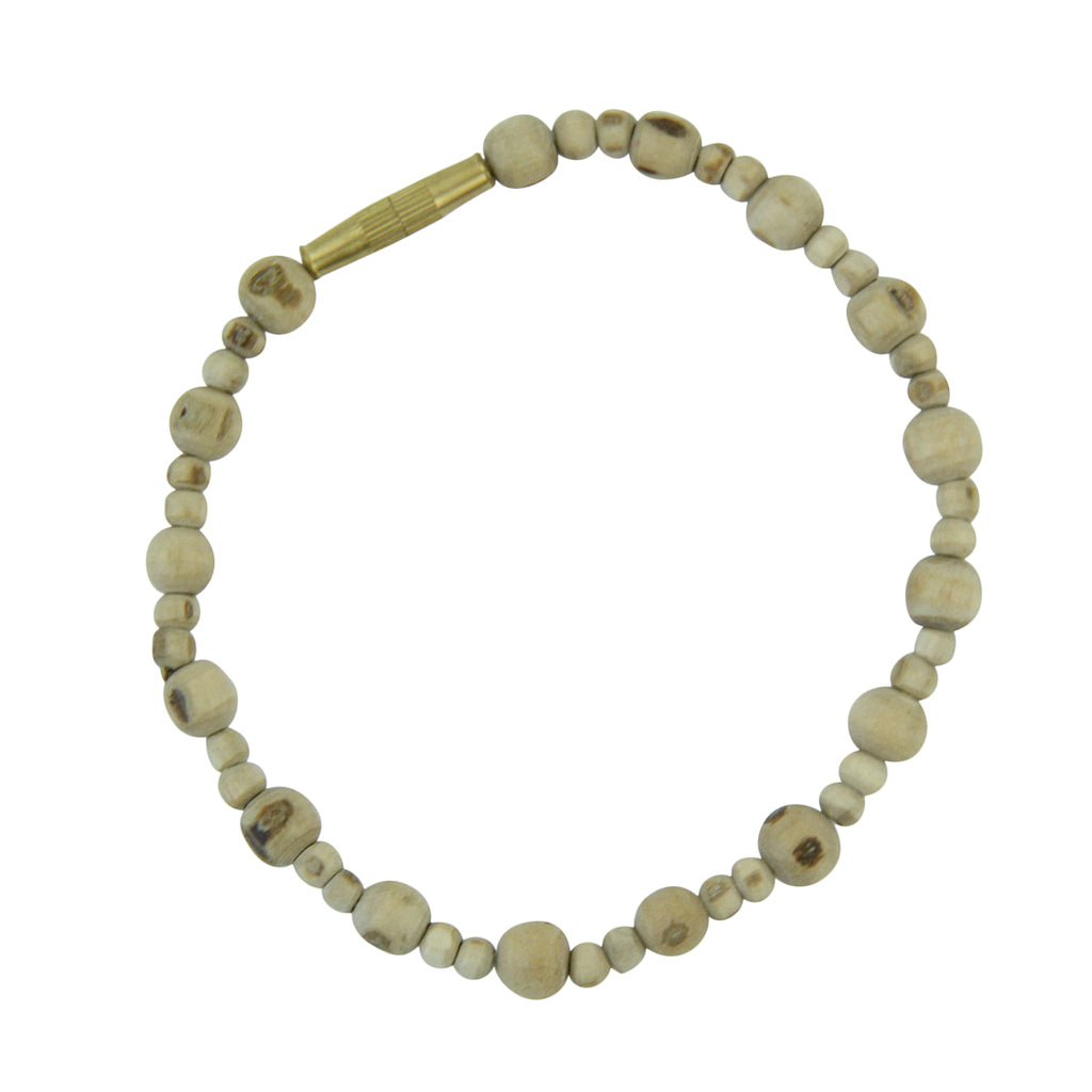 Armband - Natürliches Basilikumholz mit kugelförmigen Perlen