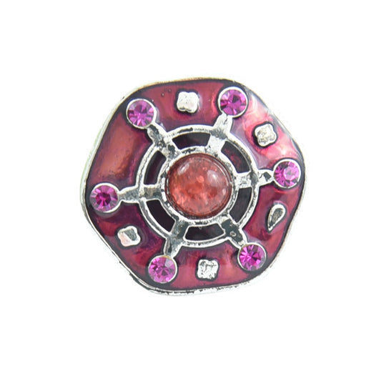 Ring - Metallring mit Vintage-Look in Rosa Farbe