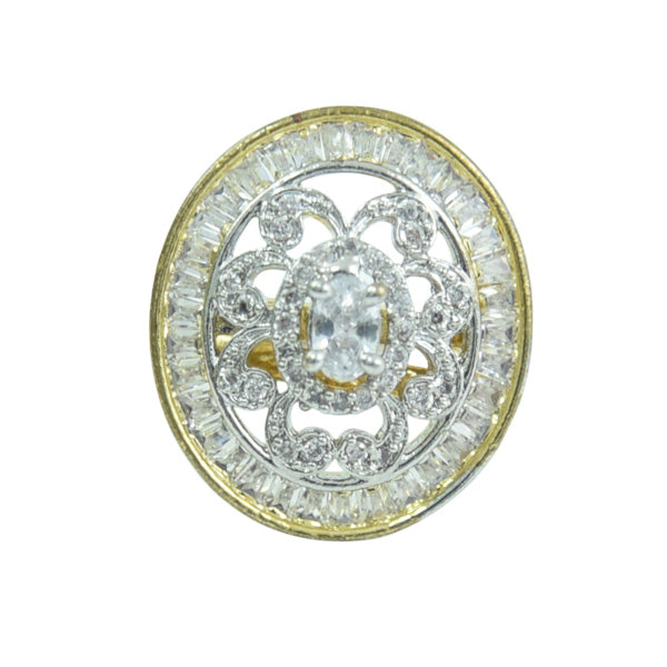 Ring - Kunststeinring mit Zirkonen